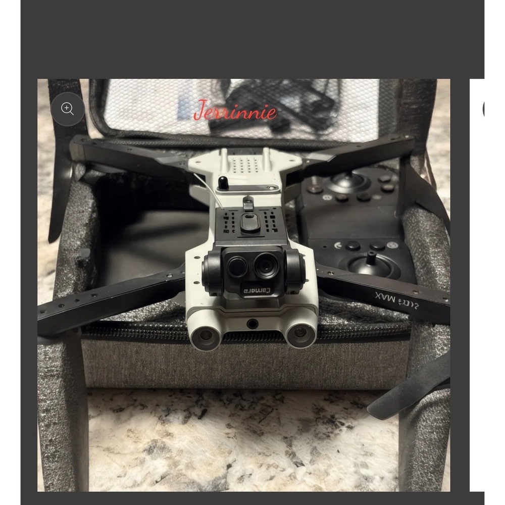Handcrafted RC FPV Foldable Drone with Dual Camera Remote Control and Case Black